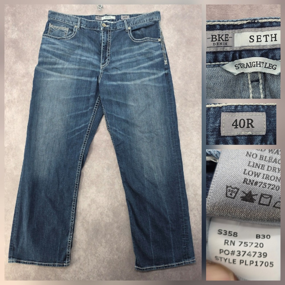 BKE Seth Straight Leg Jeans - Blue